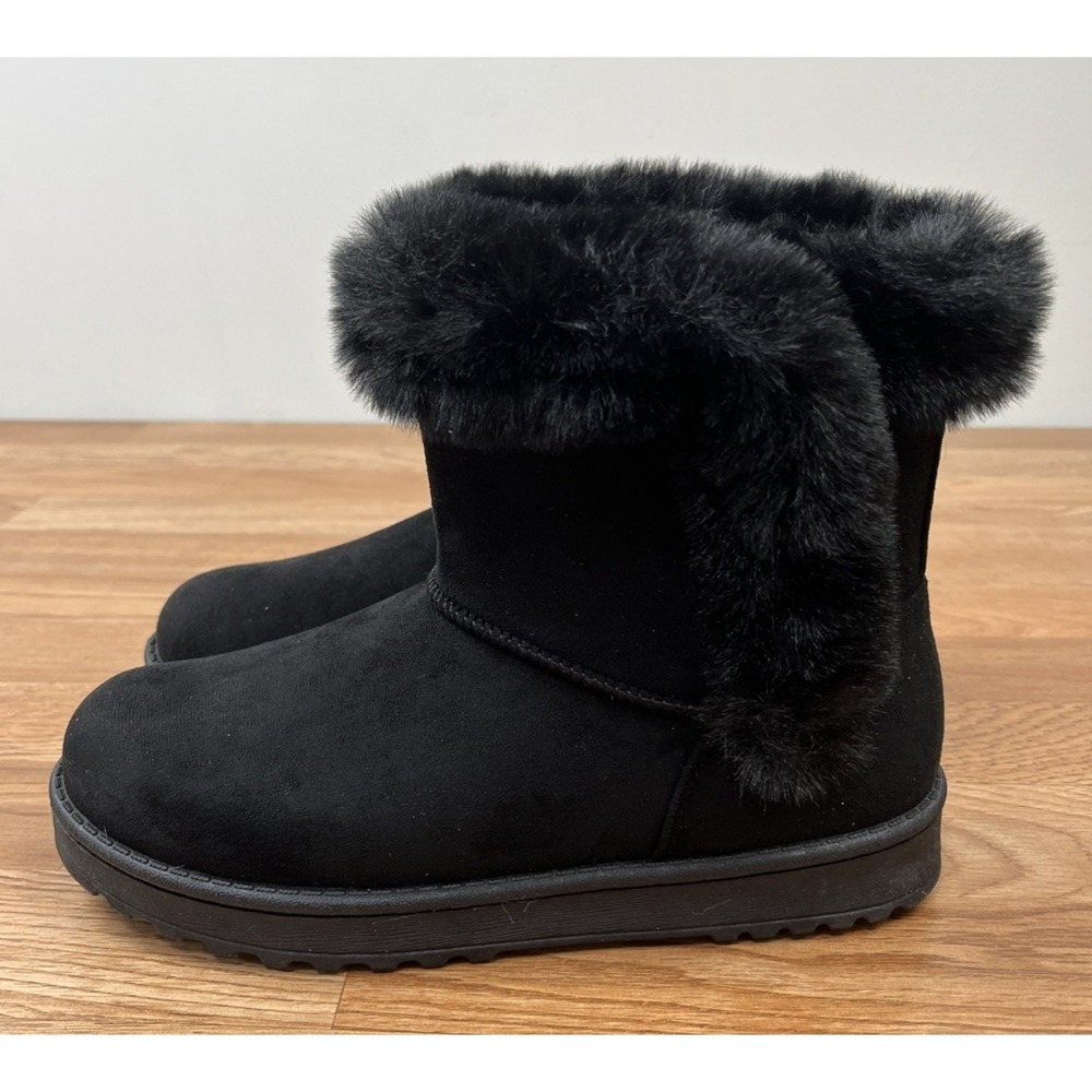 SO Paulina Women's Faux Fur Winter Boots in Black Size 7.5 NEW‎